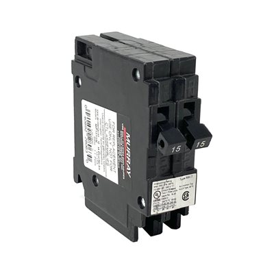 MURRAY MP1515N 15A / 15A 120 / 240V TWIN 1 POLE NO REJECTION CLIP MURRAY MP1515N 15A / 15A 120 / 240V TWIN 1 POLE NO REJECTION CLIP